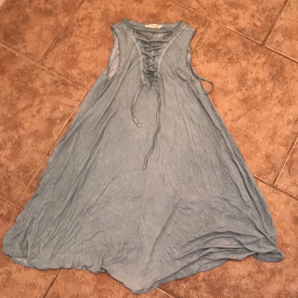 Light blue flowy T-shirt style dress